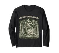 Protege su hábitat Cryptid Forest Vintage Bigfoot Mothman Manga Larga