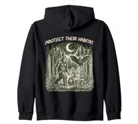 Protege su hábitat Cryptid Forest Vintage Bigfoot Mothman Sudadera con Capucha
