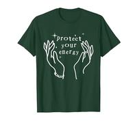 Protege tu energía Camiseta, Hombre, Verde Bosque, L