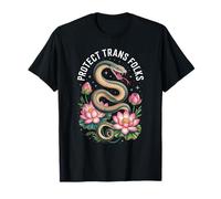 Proteger a las personas trans Serpiente Lotus Flores LGBTQ Abogacía Poder Camiseta