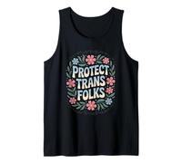 Proteger a las personas trans Serpiente Lotus Flores LGBTQ Abogacía Poder Camiseta sin Mangas
