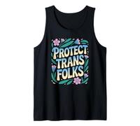 Proteger a las personas trans Serpiente Lotus Flores LGBTQ Abogacía Poder Camiseta sin Mangas