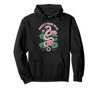 Proteger a las personas trans Serpiente Lotus Flores LGBTQ Abogacía Poder Sudadera con Capucha