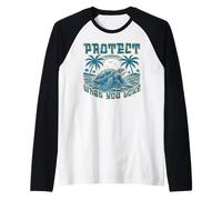 Proteger a Las Tortugas Marinas Nuestros océanos Vida Marina Salvar el océano Camiseta Manga Raglan