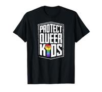 Proteger a los niños queer Orgullo gay LGBTQ Aliado Protesta Marcha Camiseta