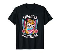 Proteger a los niños Trans Tigre Alado Igualdad ilustración Camiseta gráfica económica
