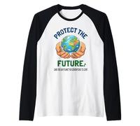 Proteger el Futuro Día de la Tierra Gráfico de Conservación Camiseta Manga Raglan