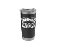 Proteger el medio ambiente Respetar la Tierra Sostener el futuro Vaso térmico de acero inoxidable de doble pared