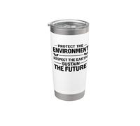 Proteger el medio ambiente Respetar la Tierra Sostener el futuro Vaso térmico de acero inoxidable de doble pared