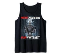 Proteger lo Que es mío Miedo Qué Sigue Funny Alpha Wolf Meme Camiseta sin Mangas