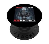 Proteger lo Que es mío Miedo Qué Sigue Funny Alpha Wolf Meme PopSockets PopGrip Adhesivo