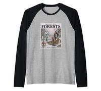 Proteger Nuestros bosques Criaturas críptidas Divertidas Ambiental Camiseta Manga Raglan