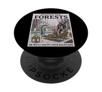 Proteger Nuestros bosques Criaturas críptidas Divertidas Ambiental PopSockets PopGrip Adhesivo
