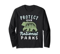 Proteger Nuestros Parques Nacionales Bear USA Naturaleza Senderismo Manga Larga