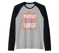 Proteger vidas trans Mujeres trans Transgénero Camiseta Manga Raglan