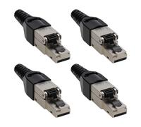kenable Conectores RJ45 CAT6A STP Blindados Terminables en Campo con Protección Plástica [Pack de 4]