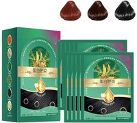 Protein Color Protect Hair Color Cream,Plant Extract Hair Dye Essence,Natural Plant Hair Dye for Grey Hair,Bubble Plant Hair Dye Shampoo, 10 bags/box (Black)