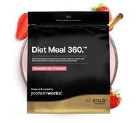 Protein Works | Diet Meal 360 - GOLD Innovation, Shake Sustituto de Comidas, Apoya Pérdida de Peso, 24 Vitaminas & Minerales, Linaza, Inulina, Omega-3, Fresas con Nata, 28 Comidas, 2kg
