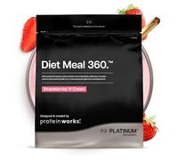 Protein Works | Diet Meal 360 - PLATINUM Innovation, Shake Sustituto de Comidas, Apoya Pérdida de Peso, 26 Vitaminas & Minerales, Linaza, Inulina, Omega-3, Fresas con Nata, 33 Comidas, 2kg