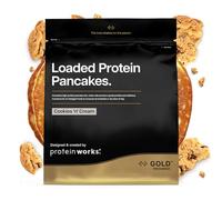 Protein Works | Loaded Protein Pancakes - GOLD Innovation, Mezcla Pancakes Proteicos Premium, Desayuno High-Protein, Bajo Azúcar & Grasa, Cookies & Cream, 8 Porciones, 500g
