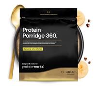 Protein Works | Protein Porridge 360 - Gold, Plátano con Chocolate, 1 kg | Desayuno Alto en Proteínas y Bajo en Azúcar, Vitaminas y Minerales Añadidos, Alto en Fibra, 13 Porciones
