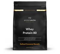 Protein Works - Proteína de suero de leche en polvo 80 | Batido de proteína baja en calorías | Batido de proteína de suero | 14 porciones | Bandido de caramelo salado | 500 g