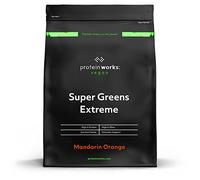 Protein Works Super Greens Extreme, Más dee 150 Beneficios Para la Salud, 41 Ingredientes Activos, Vegano, Bajo en Azúcar, Mandarina, 20 Porciones, 250g