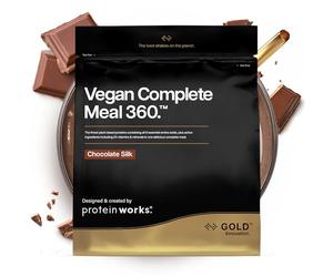 Protein Works | Vegan Complete Meal 360 - Gold, Chocolate Suave, 500 g | Batidos Sustitutivos de Comida, Vegano con Proteínas, Vitaminas y Minerales, Batido Saciante, 5 Comidas