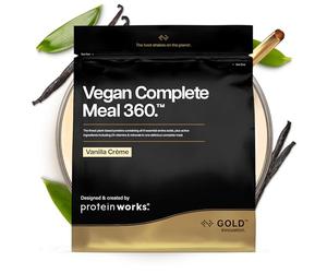 Protein Works | Vegan Complete Meal 360 - Gold, Crema de Vainilla, 500 g | Batidos Sustitutivos de Comida, Vegano con Proteínas, Vitaminas y Minerales, Batido Saciante, 5 Comidas