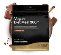 Protein Works | Vegan Diet Meal 360 - Gold, Chocolate Suave, 500 g | Proteína Vegana, Batido Sustitutivo de Comidas, Apoya la Pérdida de Peso Saludable, Bajo en Azúcar, 7 Comidas
