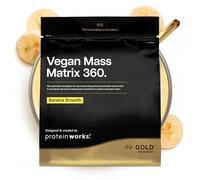 Protein Works | Vegan Mass Matrix 360 - GOLD Innovation, Ganador de Masa Vegano, Suplemento para Aumento de Peso, Mezcla de Tres Proteínas, Aminoácidos, Plátano Suave, 5 Porciones, 1kg