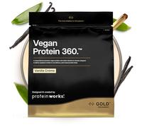 Protein Works | Vegan Protein 360 - GOLD Innovation, Proteína Vegana, 100% Vegetal y Natural, Mezcla Multi-Proteína Premium, Batido Bajo en Grasa y Calorías, Crema de Vainilla, 33 Porciones, 1kg