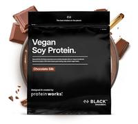 Protein Works | Vegan Soy Protein - BLACK Innovation, Aislado de Proteína de Soja Premium, Bajo en Grasa, 27 g de Proteína, Nutrición 100% de Origen Vegetal, Chocolate Suave, 16 Porciones, 500g
