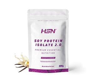 Proteína de Soja Aislada de HSN | Sabor Vainilla 500 gr = 17 Tomas por Envase | 100% Vegana | Soy Protein Isolate | No-GMO, Sin Gluten