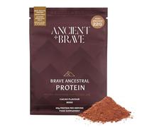 Proteína en polvo Ancient + Brave, porción de 30 g - aislado de proteína de ternera de la EU con colágeno, Actazin® de kiwi verde y vitaminas B - apoyo a la salud muscular, sabor cacao