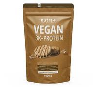 Proteína en Polvo Galleta de Mantequilla de Cacahuete 1kg - Desarrollo de Masa Muscular - Proteínas Veganas Sin Lactosa ni Suero - 3k Vegan Protein Blend - Nutri + 1000g Batido