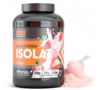 Proteína Isolat Competition - Mega Plus - Promiko - Proteína Aislada De Suero Profesional Para Masa Muscular Y Recuperación Rápida - Proteina Isolate Y Leche En Polvo - Fresa 2kg