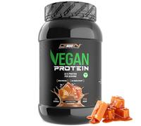 Proteína Vegana en Polvo - Proteína vegetal de guisante, arroz, almendra y cáñamo - Sin soja - Deliciosa y cremosa - (750 g, Caramelo Salado)