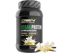 Proteína vegana en polvo - Proteína vegetal de guisante, arroz, almendra y cáñamo - Sin soja - Deliciosa y cremosa - (750 g, vainilla)
