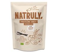 Proteína Whey Vainilla NATRULY 73% Proteína de Suero de Leche de Vacas de Pastoreo Sin Azúcar, 100% Natural, Sin Gluten -350g
