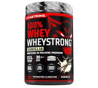 Proteínas en polvo sabor vainilla, 900 g, 100% proteína de suero de leche Whey con DigeZyme® de alta digestibilidad y concentración, de proveedores italianos, Whey Protein Premium Vitastrong