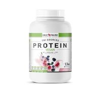 PROTEÍNAS VEGANAS TRI-SOURCE - Proteínas Vegetales Sabrosas, Desarrollo Muscular - Arroz Espirulina Guisantes - Rápidamente asimilable - 1,5kg - Laboratorio francés, Eric Favre (Triple Berry)