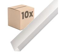 PROTEKTOR 3741 Perfil en U PVC, perfil para cantos cartón yeso 12,5cm 200cm 10 piezas protección cantos blanco cartón yeso