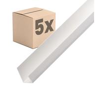 PROTEKTOR 3741 Perfil en U PVC, perfil para cantos cartón yeso 12,5cm 200cm 5 piezas protección cantos blanco cartón yeso