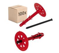 PROTEKTOR Taco para aislamiento térmico 100 unidades Ø10x140mm con clavo de plástico para fijación de fachadas, aislamiento y SATE, WDVS anclajes de impacto con certificación ETA Anclajes térmicos