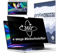 Protescreen Filtro de privacidad para MacBook Pro de 16 pulgadas 2021-2026 | M1 M2 M3 M4, 360° Privacy Screen Protector de Privacidad, Anti Blendschutz Blaulicht Mac Laptop 4 Way Sichtschutzfilter