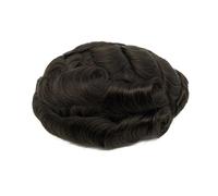 Prótesis capilar for hombre, peluquín for hombre con base de PU de piel fina de 0,08mm, doble nudo, 8 × 10"