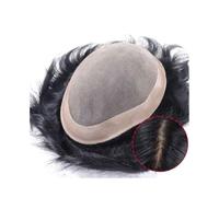 Prótesis Capilar Hombres Mono superior fino transpirable con NPU alrededor de los sistemas de peluquín for hombres, prótesis capilares for hombres Peluca Hombre(6x8)