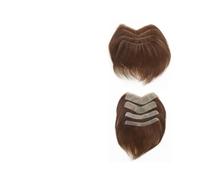 Prótesis Capilar Hombres Peluca de cabello humano con base de PU y línea frontal for hombre, densidad del 180%, con bucle en V, recta, for la frente Peluca Hombre(16x3cm)