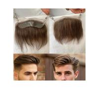 Prótesis Capilar Hombres Peluca de encaje invisible de alta definición de 4 cm x 18 cm for hombres, peluca con encaje frontal, piel sintética en la parte posterior, n.° 4, postizos de hombre de color